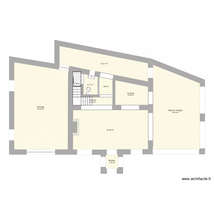 Plan Jullouville projet 2. Plan de 10  et 109 m²