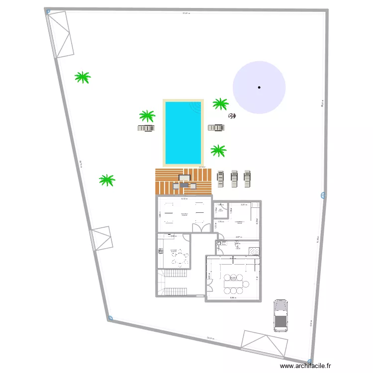 tigmi villa V1. Plan de 7  et 1124 m²