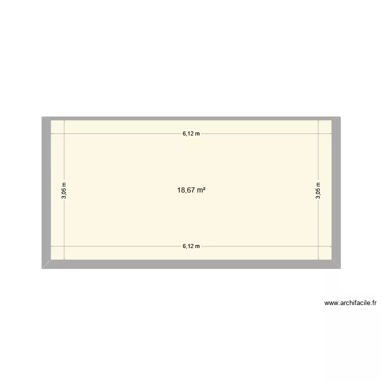 am&eacute;nagement local caserne. Plan de 1  et 19 m²