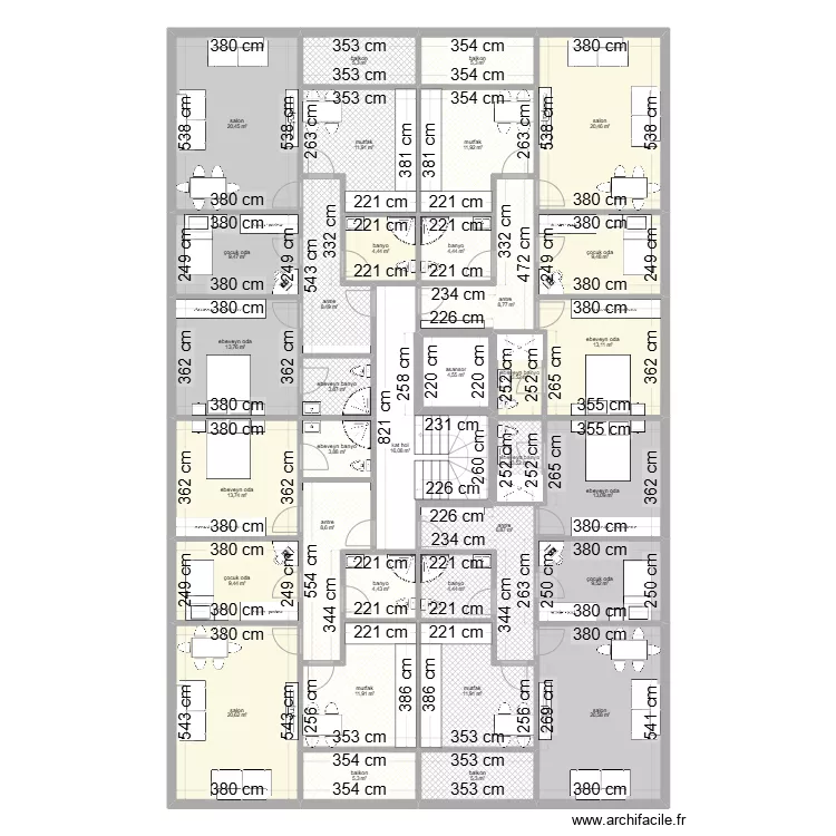 celaliye 1256/5 4 daire bina giris. Plan de 