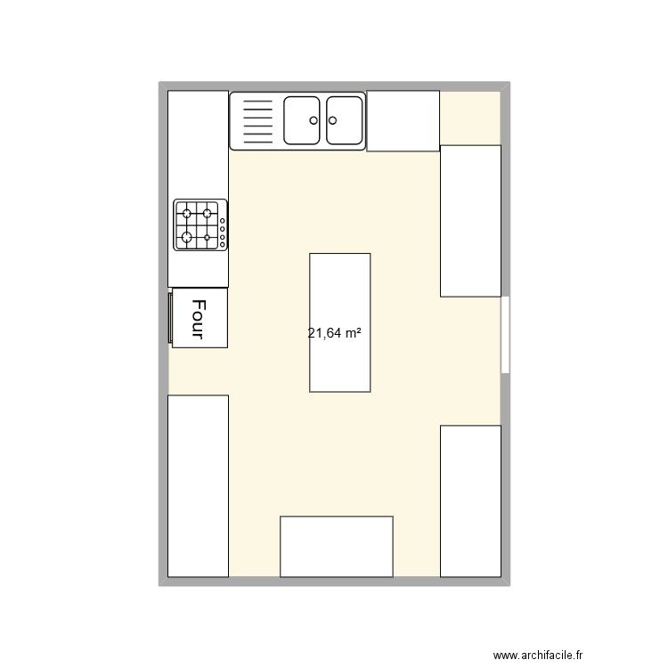 coffee shop. Plan de 1 pièce et 22 m2