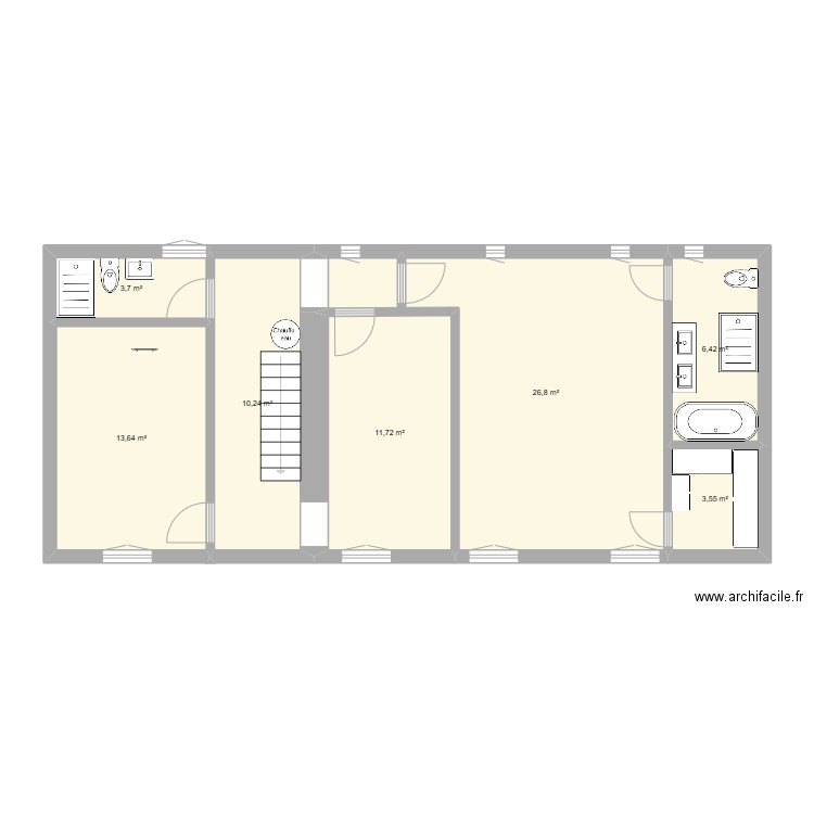 Hameau Gosselin 1. Plan de 7 pièces et 76 m2
