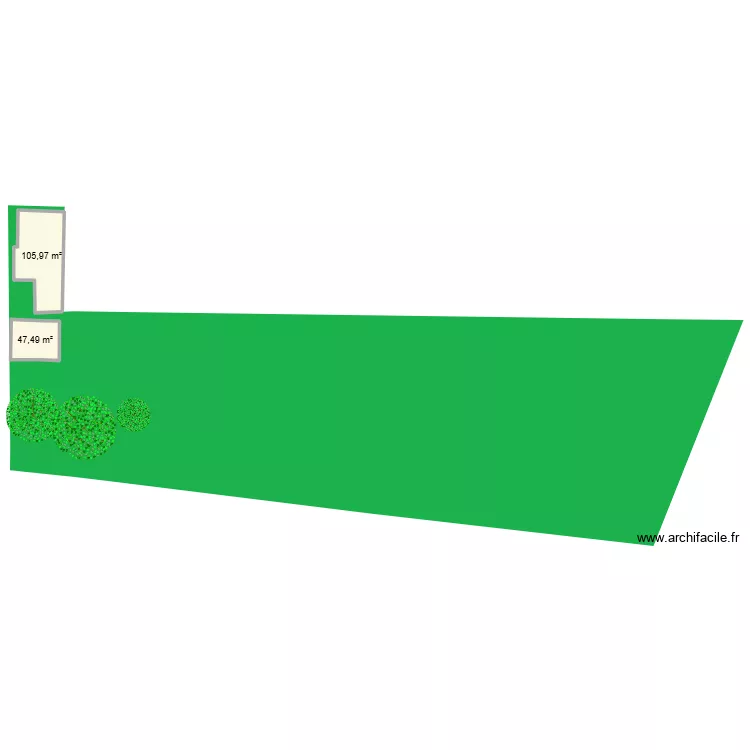 Maison. Plan de 2  et 153 m²