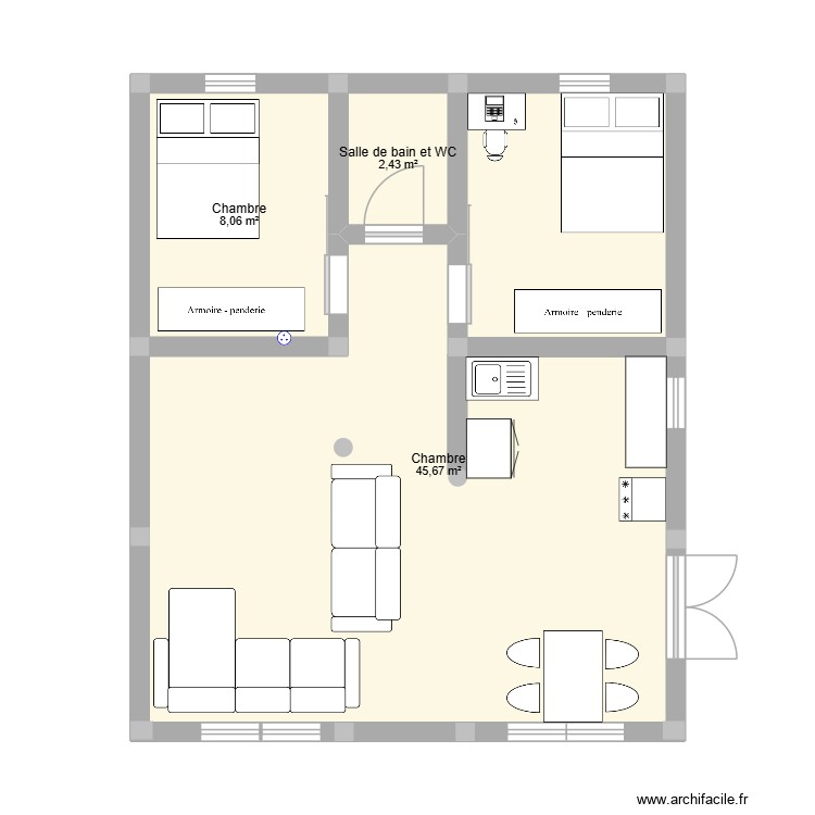 maison simple. Plan de 0 pièce et 0 m2