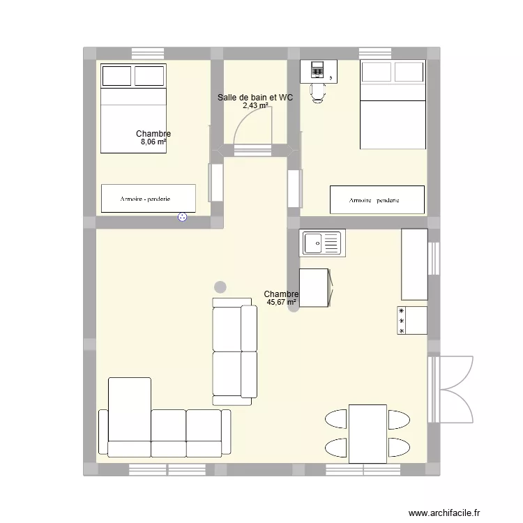 maison simple. Plan de 3 et 56 m² maison simple. Plan de 3 et 56 m²