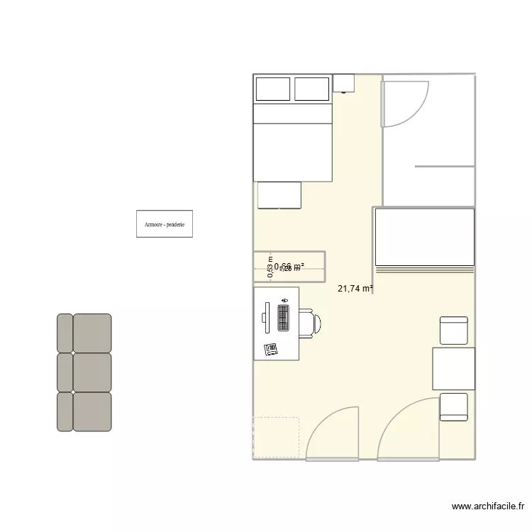appt camille. Plan de 2 et 22 m² appt camille. Plan de 2 et 22 m²