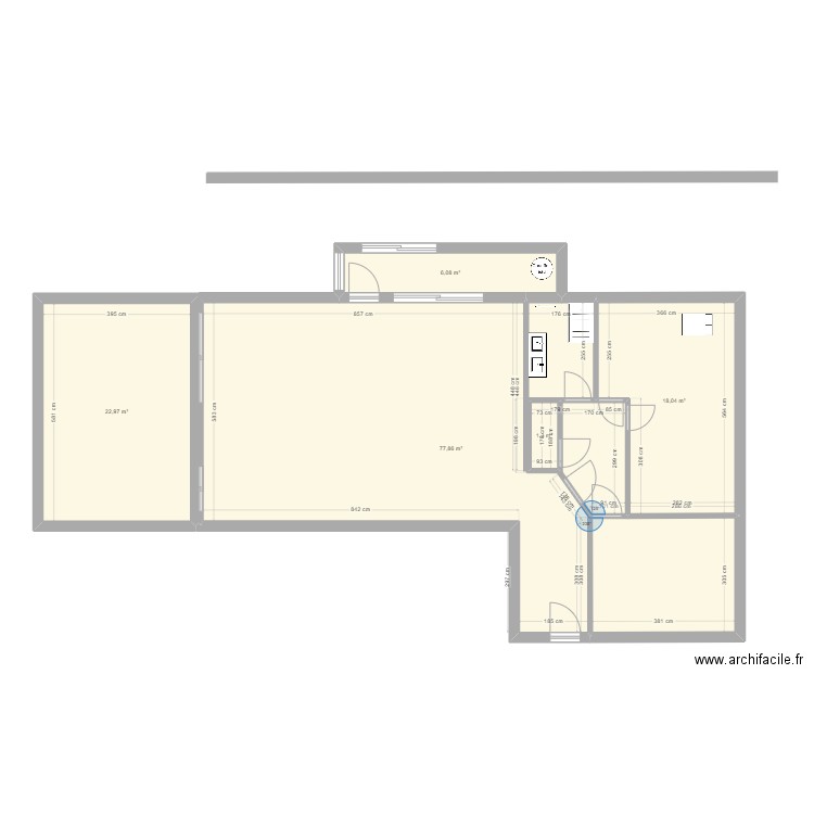 Barbicaja. Plan de 5 pièces et 126 m2