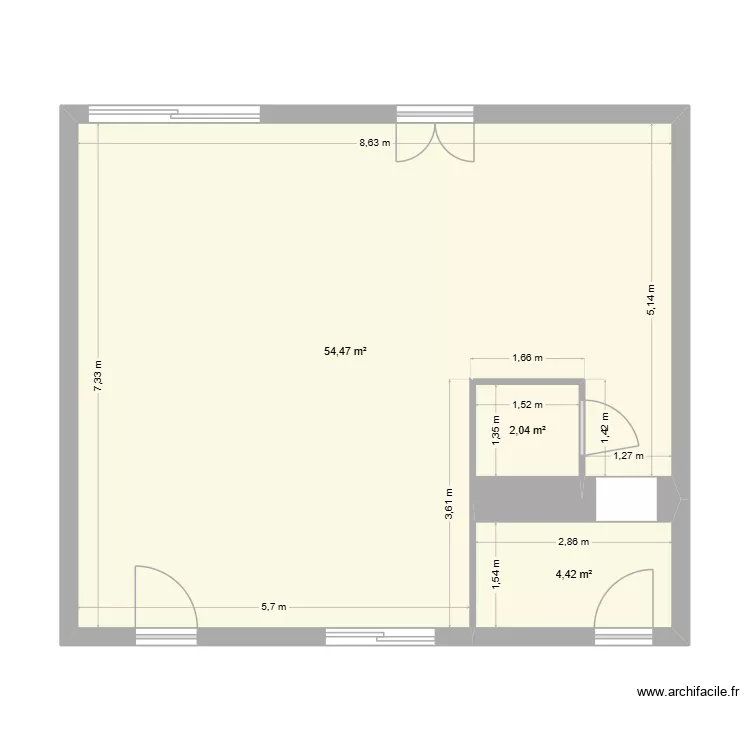 plan coté. Plan de 3 et 61 m² plan coté. Plan de 3 et 61 m²
