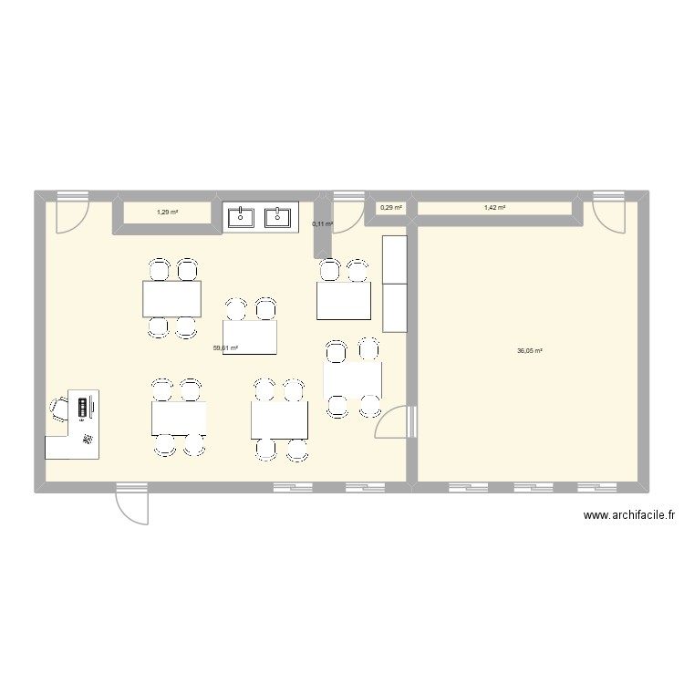 ujtj'rrj. Plan de 6 pièces et 99 m2