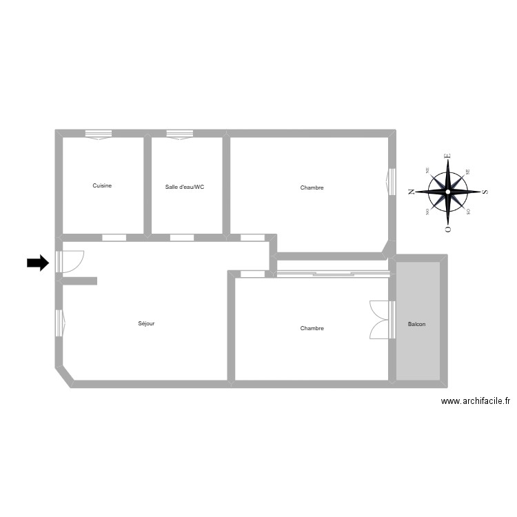 GUGLIEMI. Plan de 7 pièces et 108 m2