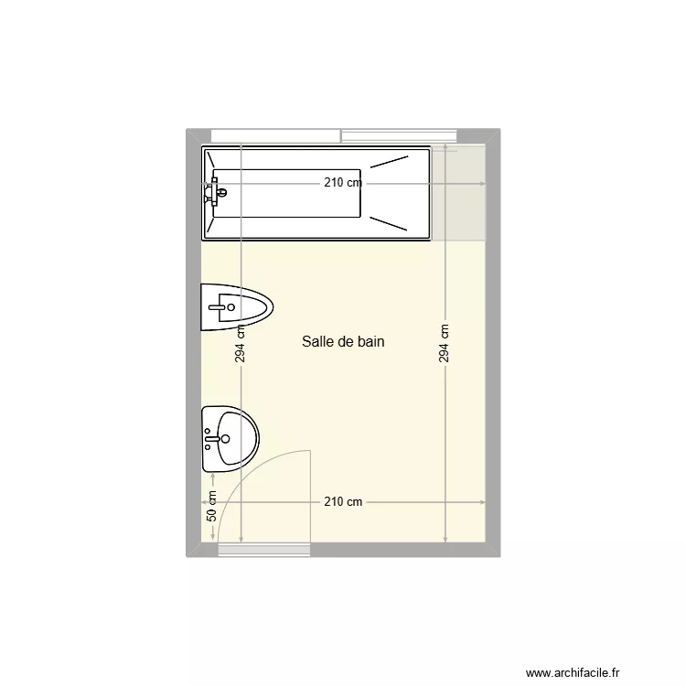 DELMAU Jean salle de bain. Plan de 