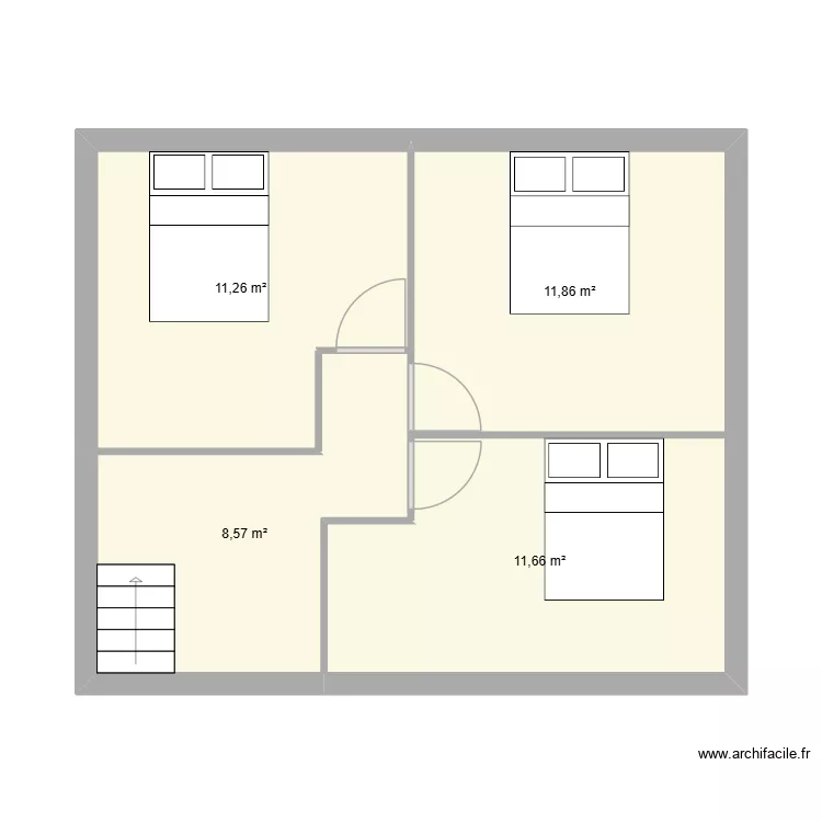 Etage voves. Plan de 4 et 43 m² Etage voves. Plan de 4 et 43 m²