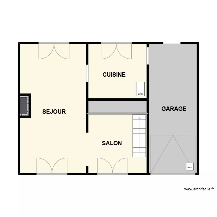 FLEURY PREFAILLES RDC. Plan de 4  et 62 m²