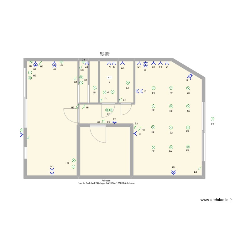 ET1 SPATE. Plan de 7 pièces et 48 m2