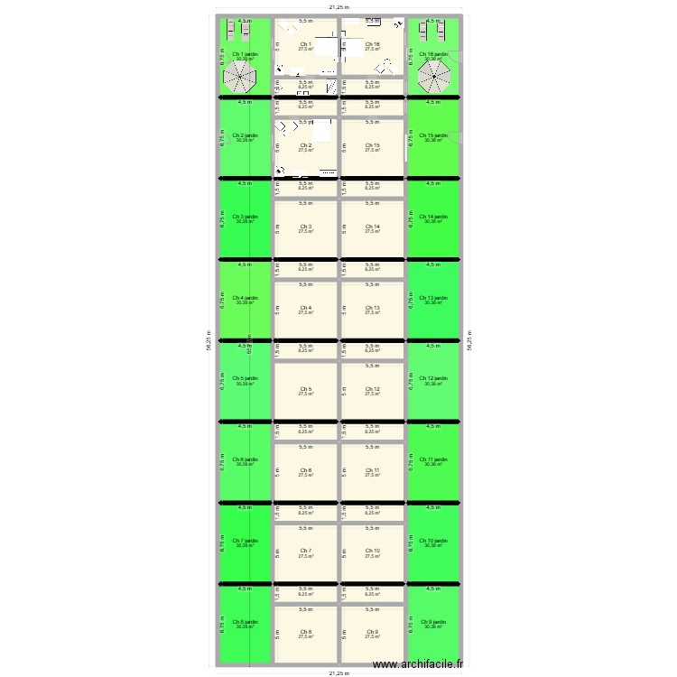2025 16 ch piscine 8. Plan de 48 pièces et 1058 m2