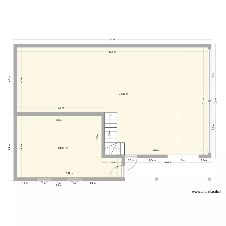 SOUS SOL. Plan de 2 Pièces et 98 m² SOUS SOL. Plan de 2 Pièces et 98 m²