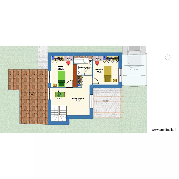 Maison &agrave; 100000&euro;. Plan de 
