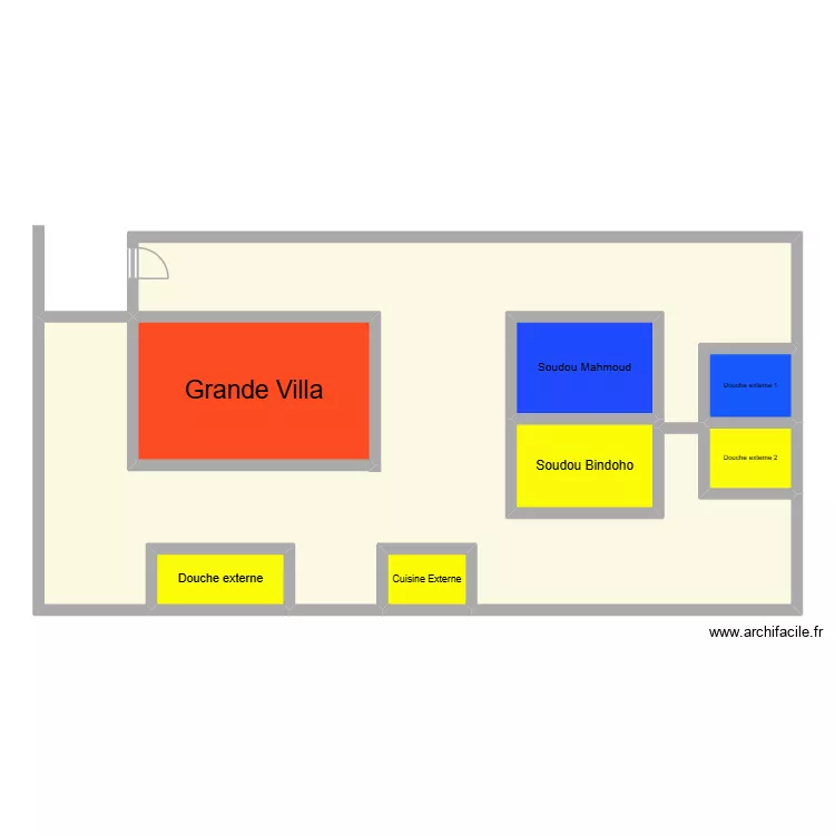 Plan_Maison_Worou_Kessoum. Plan de 8  et 187 m²