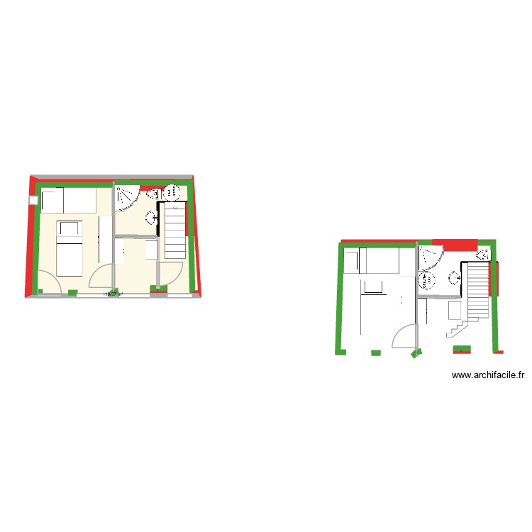 D&eacute;pendance Joigny proposition echelle. Plan de 0 pièce et 0 m2