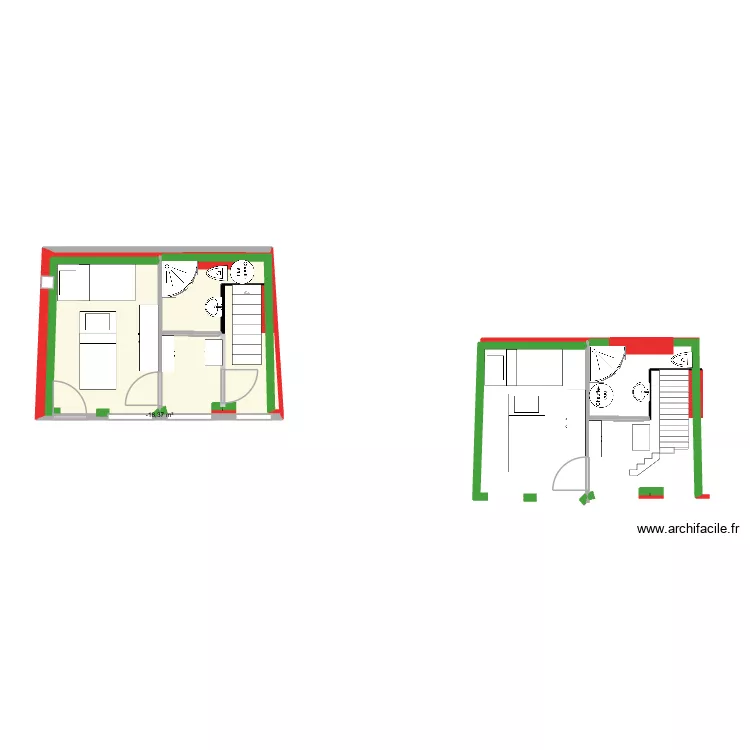 D&eacute;pendance Joigny proposition echelle. Plan de 1 