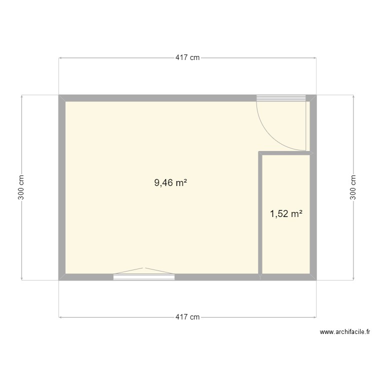IDA-NotreChambre2024. Plan de 2 pièces et 11 m2