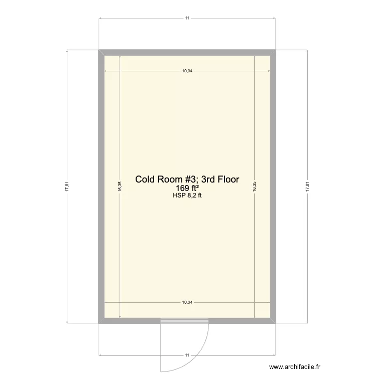 DES Cold Room #3. Plan de 