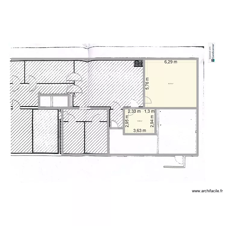 CUISINE. Plan de 2  et 47 m²