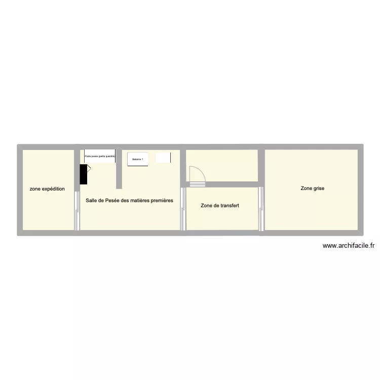 Plan zone pes&eacute;e. Plan de 