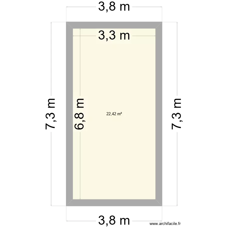 LES NAUDIERES PLANCHER N°2. Plan de 1 pièce et 22 m² LES NAUDIERES PLANCHER N°2. Plan de 1 pièce et 22 m²