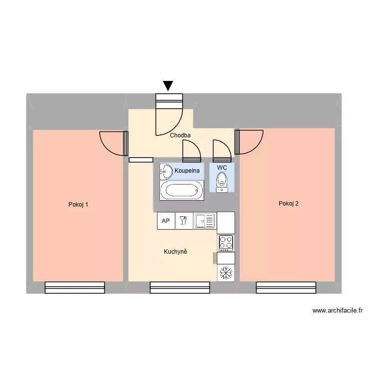 Francouzsk&aacute; 1066, byt 17. Plan de 14  et 176 m²