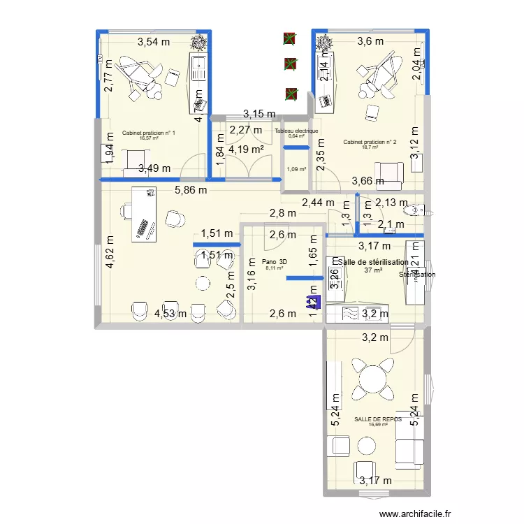 Plan cabinet 9 av stade modifications. Plan de 0 pièce et 0 m2