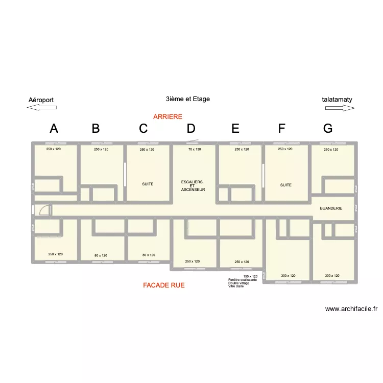 1i&egrave;me ET. Plan de 30  et 47 m²
