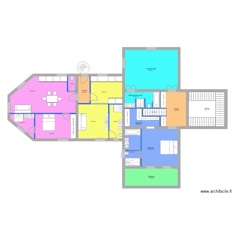 CASTEJA R+1 PRO 2026. Plan de 17 pièces et 185 m2