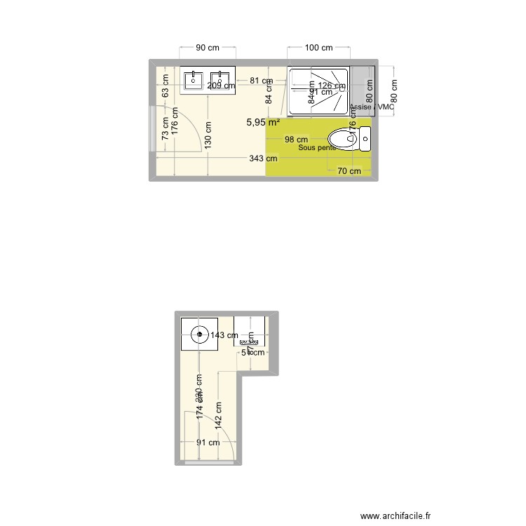 Sde étage . Plan de 0 pièce et 0 m2