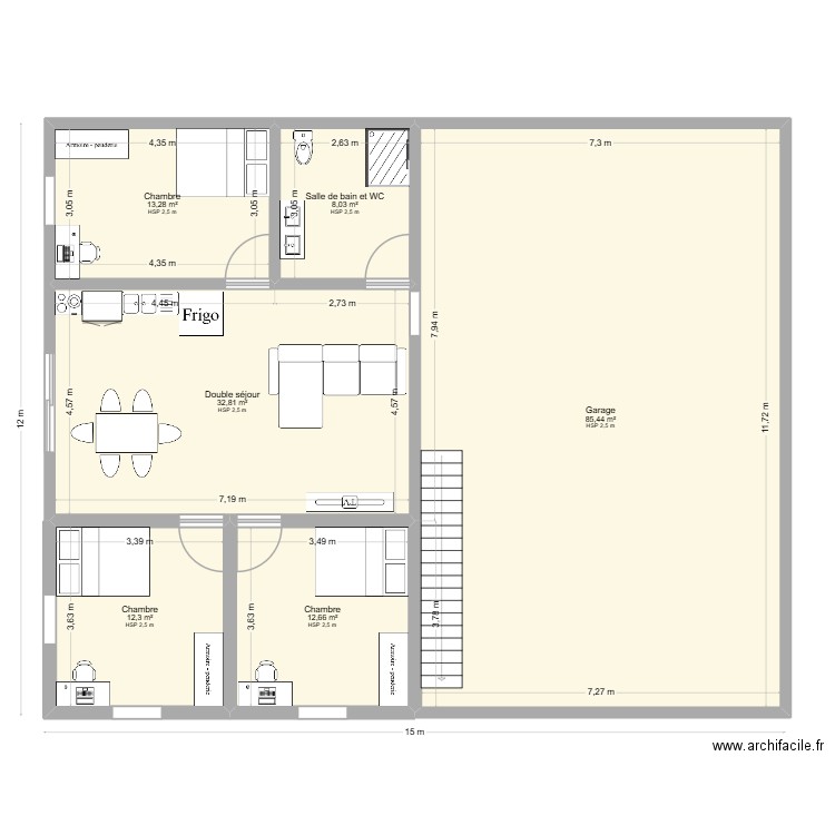 THENOR. Plan de 16 pièces et 324 m2