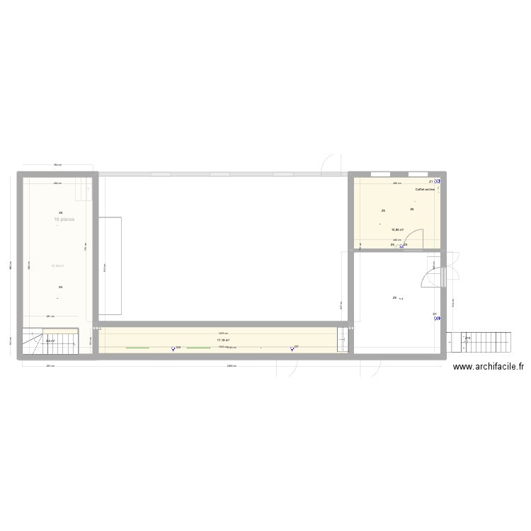 Cercle pièce principale étage Electrique.D. Plan de 4 pièces et 68 m2