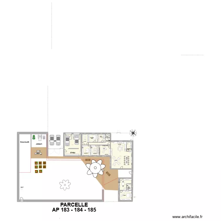 Maison neuve version droite 6 + Aline. Plan de 13 Pièces et 257 m²