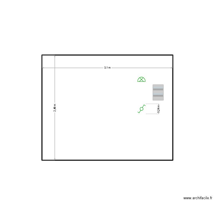 BOXX2. Plan de 1 pièce et 8 m2