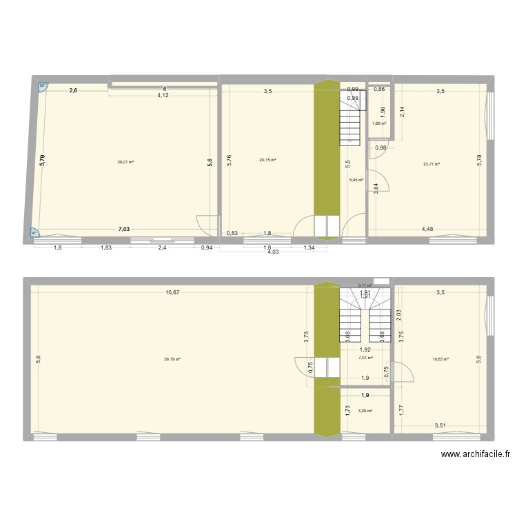 Maison niort sans cloison. Plan de 13 pièces et 181 m2