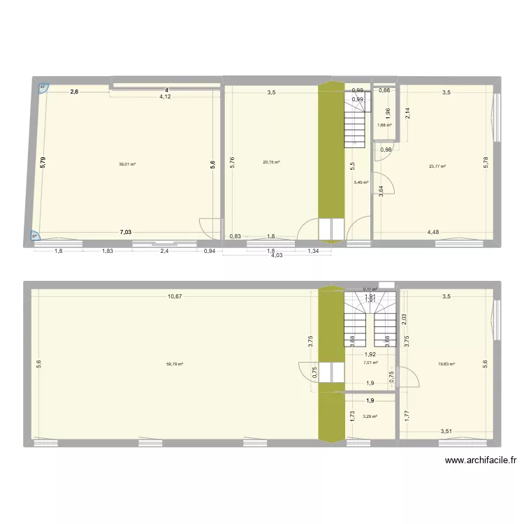 Maison niort sans cloison. Plan de 