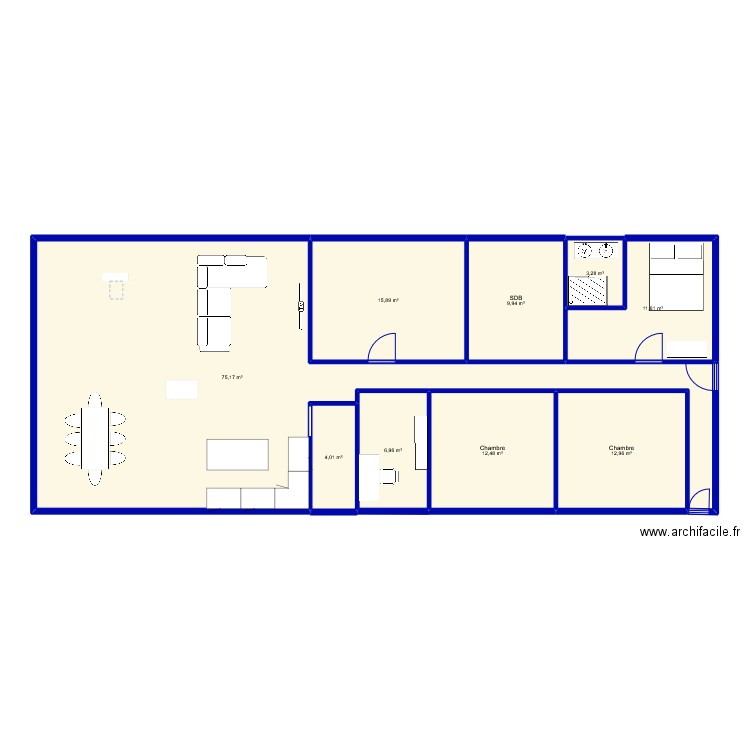 Chambon. Plan de 9 pièces et 152 m2