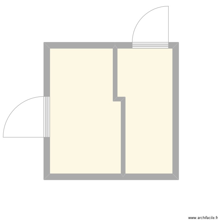 avia. Plan de 2 pièces et 7 m2