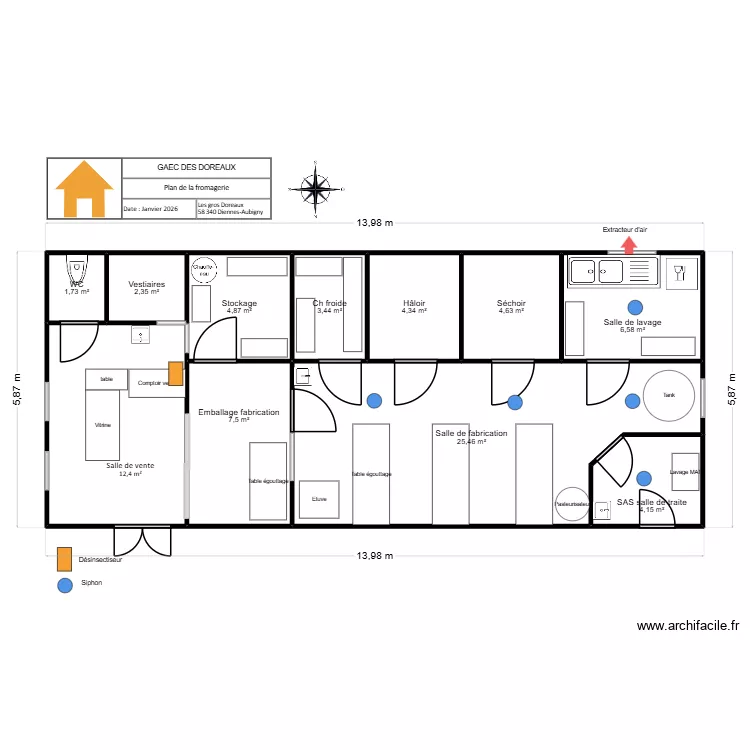 GAEC DES DOREAUX. Plan de 