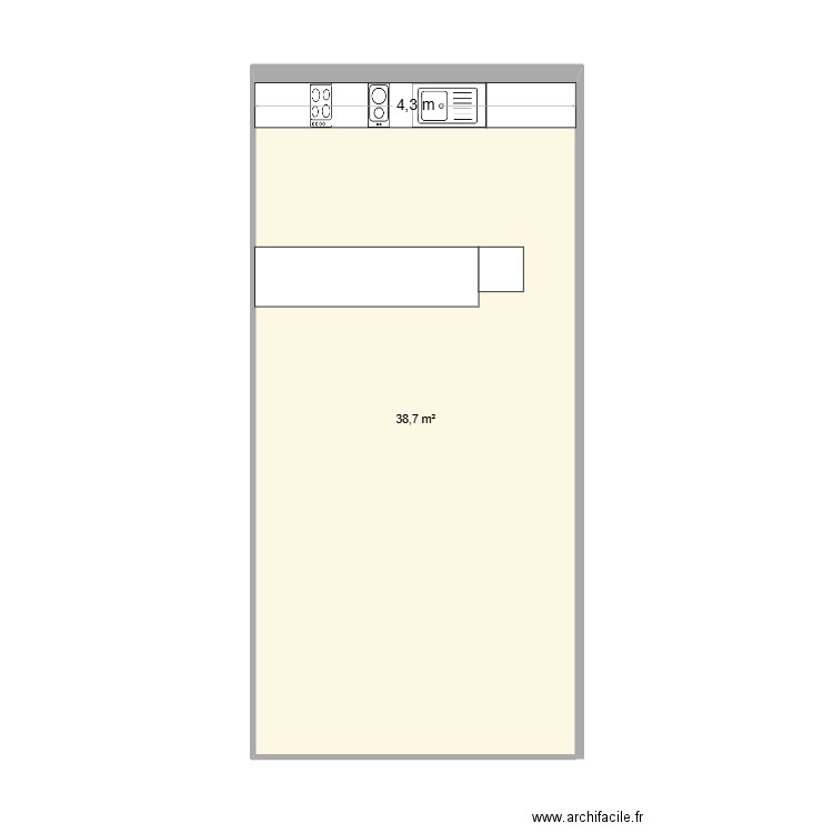 VITO. Plan de 1 pièce et 39 m2