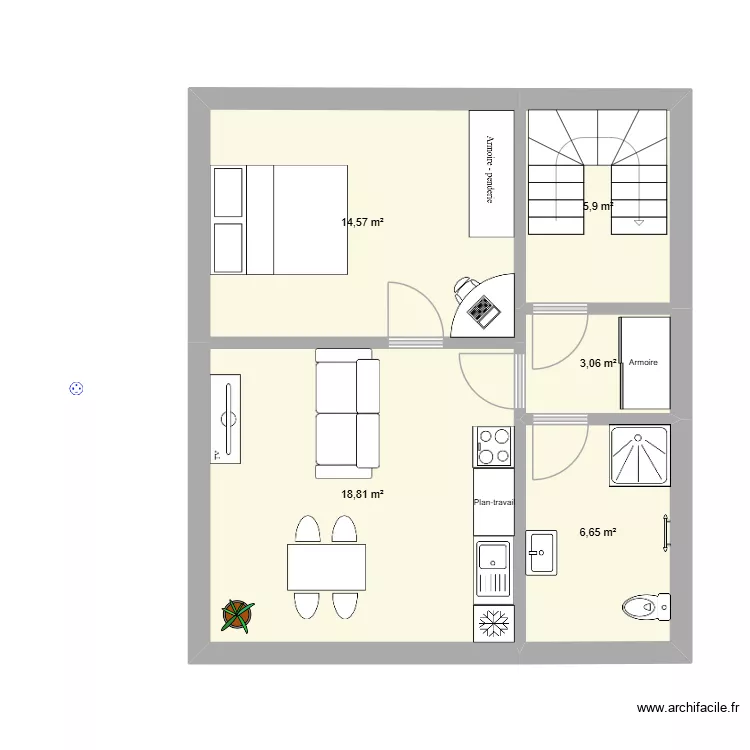 1er_2e étage. Plan de 5 et 49 m² 1er_2e étage. Plan de 5 et 49 m²