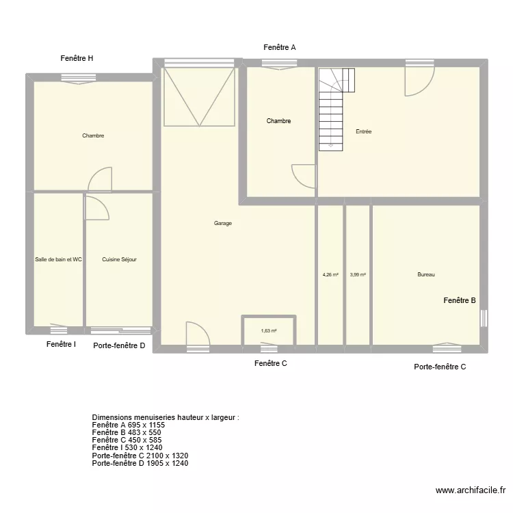Christine LOUIS ANDRE RDC. Plan de 9  et 132 m²