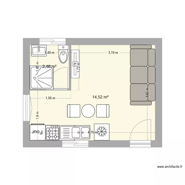 chalet 20 m2. Plan de 2 Pièces et 17 m² chalet 20 m2. Plan de 2 Pièces et 17 m²
