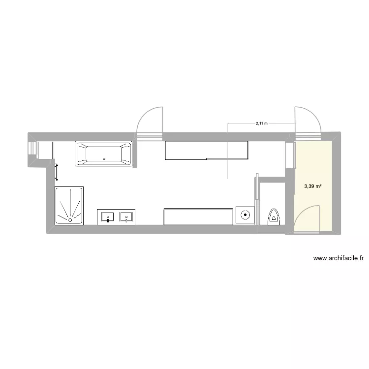SALLE DE BAIN 06/26. Plan de 1 et 3 m² SALLE DE BAIN 06/26. Plan de 1 et 3 m²