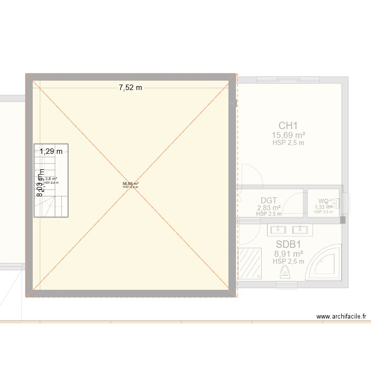 Panilleuse 7. Plan de 10 pièces et 184 m2