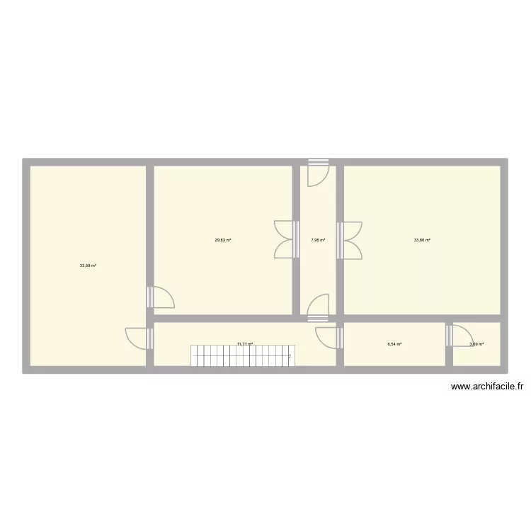 80 - RDC. Plan de 7  et 126 m²